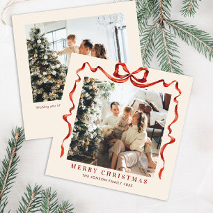Cartão De Festividades FesNatal Boho Red Arco Friso 2 Foto