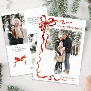 Cartão De Festividades FesNatal Boho Red Arco Friso 3 Foto