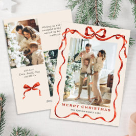 Cartão De Festividades FesNatal Boho Red Arco Friso 3 Foto
