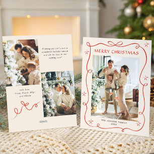 Cartão De Festividades FesNatal Boho Red Arco Friso 3 Foto