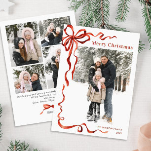 Cartão De Festividades FesNatal Boho Red Arco Friso 5 Foto