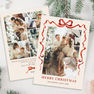 Cartão De Festividades FesNatal Boho Red Arco Friso 5 Foto