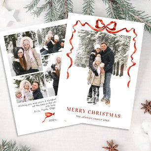 Cartão De Festividades FesNatal Boho Red Arco Friso 5 Foto