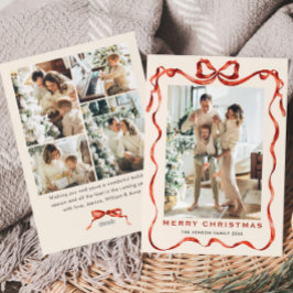 Cartão De Festividades FesNatal Boho Red Arco Friso 5 Foto