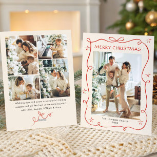 Cartão De Festividades FesNatal Boho Red Arco Friso 5 Foto