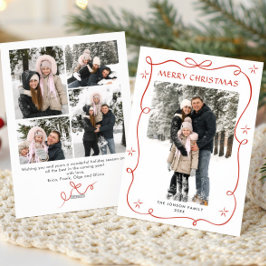 Cartão De Festividades FesNatal Boho Red Arco Friso 5 Foto