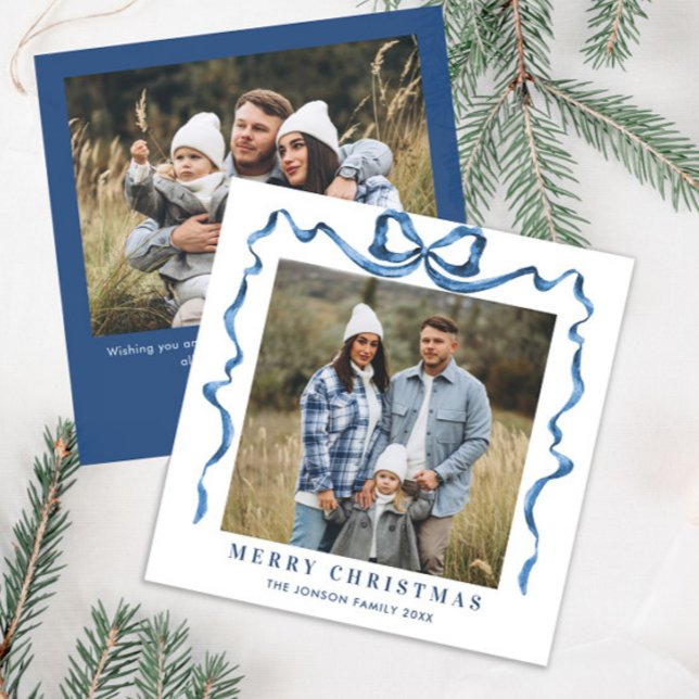 Cartão De Festividades FesNatal Dusty Arco Azul Fita 2 Foto (Criador carregado)