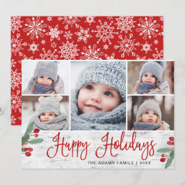 Cartão De Festividades FesNatal Holly Berry Rustic 5 FOTO