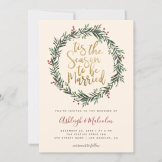 Cartão De Festividades FesNatal Wreath Este É O Casamento Da Estação