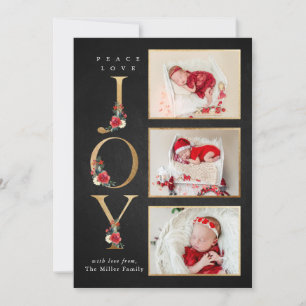 Cartão De Festividades Festa Amor Alegria Floral Frutas de Inverno Foto