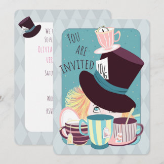 Cartão De Festividades Festa de Aniversário do Chapéu Louco 