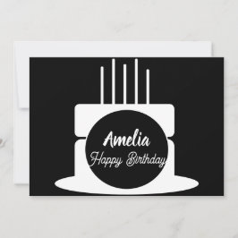 Cartão De Festividades Festa de Bolo de Aniversário Minimalista para Colo