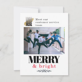 Cartão De Festividades Festa de Feliz de Foto da Empresa Divertida - Nata