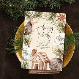 Cartão De Festividades Festa de Férias ao Redor dos Ornamentos