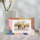 Cartão De Festividades Festa de Foto Colorida da Família Abstrato<br><div class="desc">Deseje aos seus amigos e família um Feliz feriado com estas belas cartas com a sua foto favorita e um lindo e colorido design abstrato.</div>