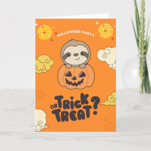 Cartão De Festividades Festa de Halloween Truque ou Tratamento Preguiça A