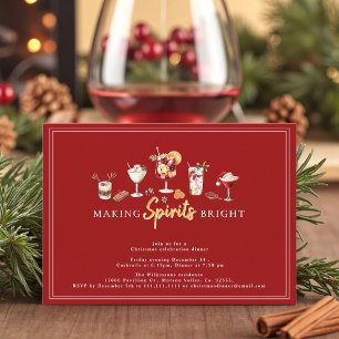 Cartão De Festividades festa de jantar com coquetéis moderna e festiva