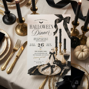 Cartão De Festividades Festa de Jantar de Halloween Elegante Luxo