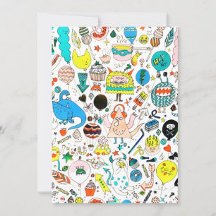 Cartão De Festividades Festa de Monstros Coloridos de Alienígenas Engraça