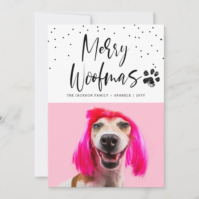 Cartão De Festividades Festa de Natal com Foto Personalizada de Animal de (Frente)