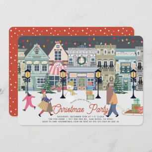 Cartão De Festividades Festa de Natal da Cidade do Feriado de inverno