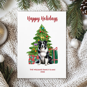 Cartão De Festividades Festa de Natal da Família Coca-Collie da fronteira