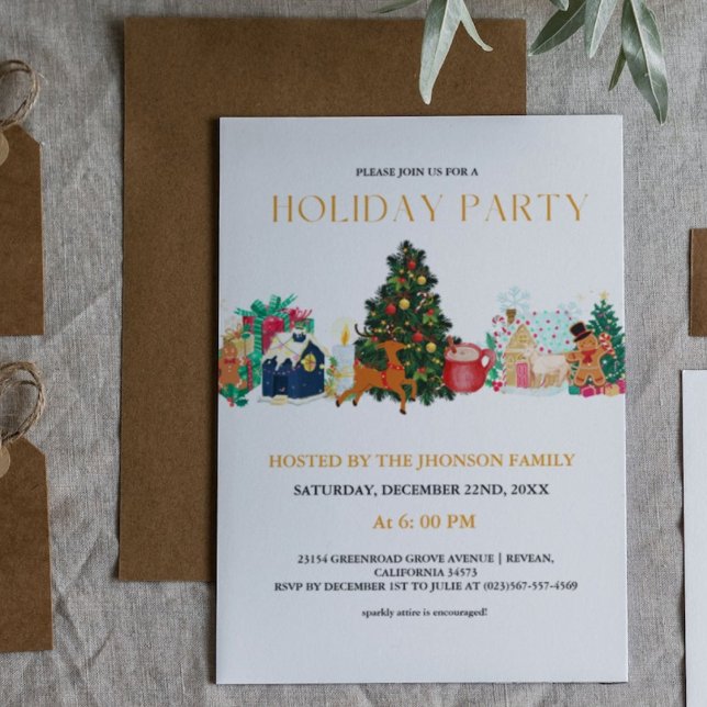 Cartão De Festividades Festa de Natal da família HOLIday (Criador carregado)