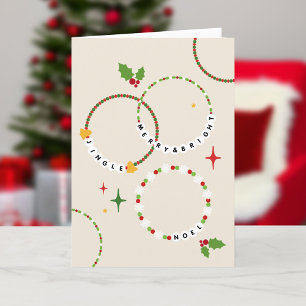 Cartão De Festividades Festa de Natal de Amizade Bracelets