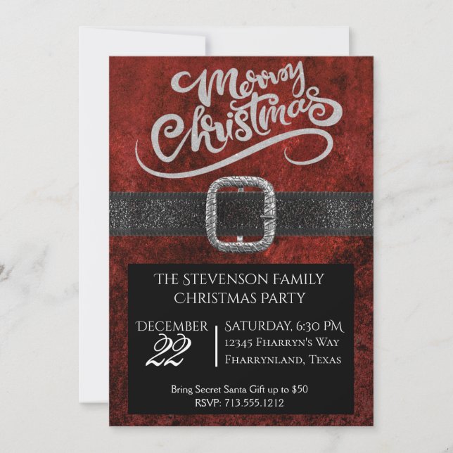 Cartão De Festividades Festa de Natal de Belt Papais noeis Secretos (Frente)