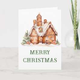Cartão De Festividades Festa de Natal Decoradora da Casa do Gingerpão