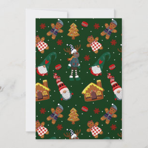 Cartão De Festividades Festa de Natal Gnomos de Pão de Mel Adoráveis Rena