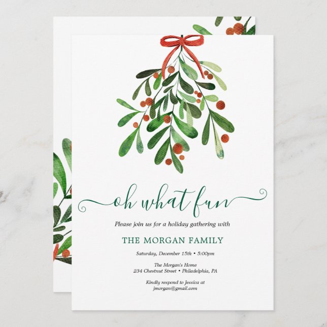 Cartão De Festividades Festa de Natal Holiday Holly (Frente/Verso)