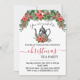 Cartão De Festividades Festa de Natal no Tea Party Holiday