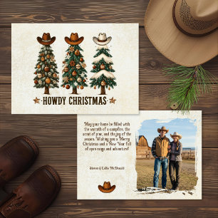 Cartão De Festividades Festa de Natal Rústica de Cowboy Western