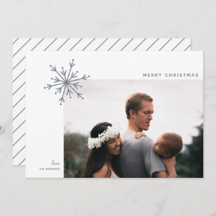 Cartão De Festividades Festa de Natal Simples no Floco de Neve Japandi Fé