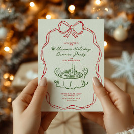 Cartão De Festividades Festa de Natal Whimsso, Janto Verde e Vermelho