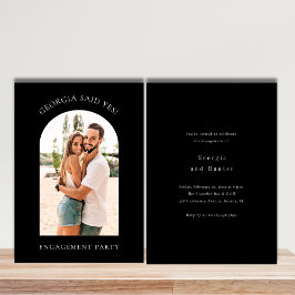 Cartão De Festividades Festa de noivado de fotos simples moderna