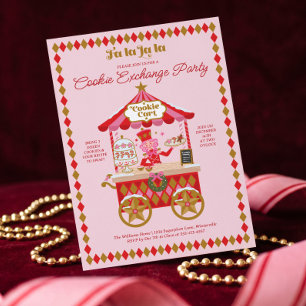 Cartão De Festividades Festa de Troca de Cookies Fa La do Quebra-Nozes de