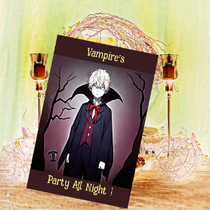 Cartão De Festividades Festa de Vampiros A Noite Toda Fang-tastic Assusta