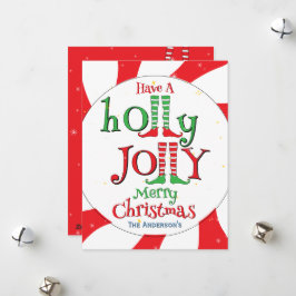 Cartão De Festividades Festa Divertida e Fofo Papai Noel Natal Alegre