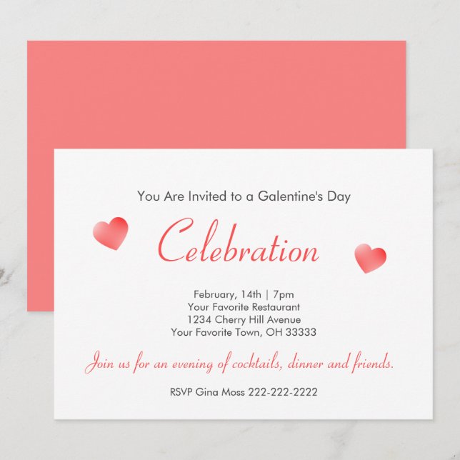 Cartão De Festividades Festa do Dia de Galentine (Frente/Verso)