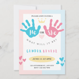 Cartão De Festividades festa, menino ou menina revelador de gênero, rosa