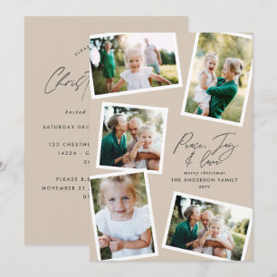 Cartão De Festividades Festa natural de guião elegante multifoto moderna