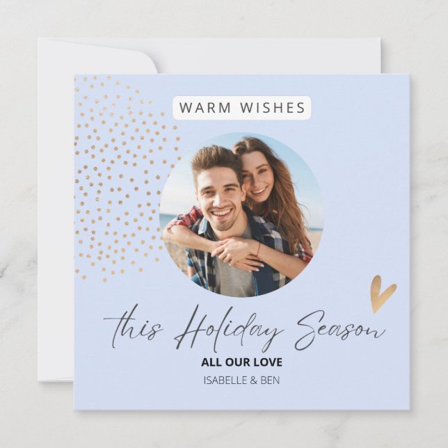 Cartão De Festividades Festa Simples do Casal Foto Natal Feriado (Frente)