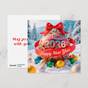 Cartão De Festividades Festas de Ano Novo 2026