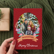 Festiva Floral Wreath Christmas Red Photo