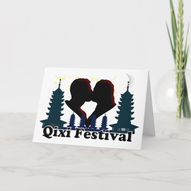 Cartão De Festividades Festival Qixi - Dia de os namorados Chinês (Frente)