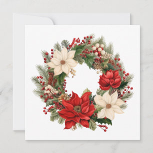 Cartão De Festividades Festivas Festivas Wreath Personalizadas