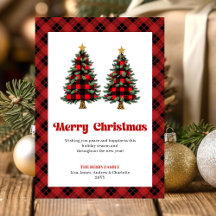 Festive Buffalo Plaid Christmas Tree Greeting