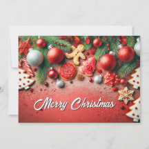 Festive Christmas Cookies and Snowflakes Scene